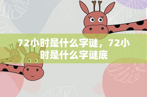 72小时是什么字谜，72小时是什么字谜底