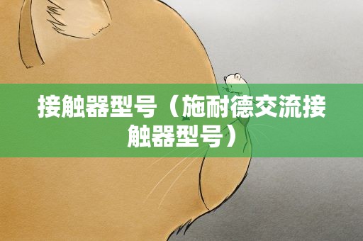 接触器型号（施耐德交流接触器型号）