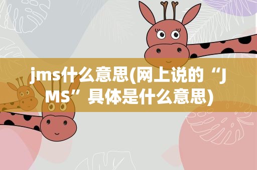 jms什么意思(网上说的“JMS”具体是什么意思)