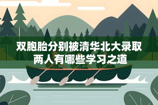 双胞胎分别被清华北大录取 两人有哪些学习之道