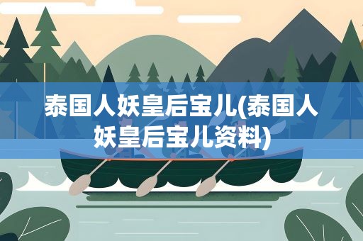 泰国人妖皇后宝儿(泰国人妖皇后宝儿资料)