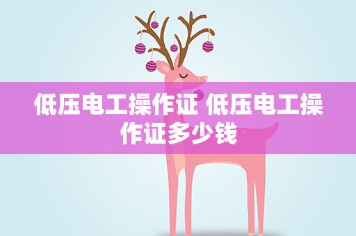 低压电工操作证 低压电工操作证多少钱