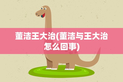 董洁王大治(董洁与王大治怎么回事)