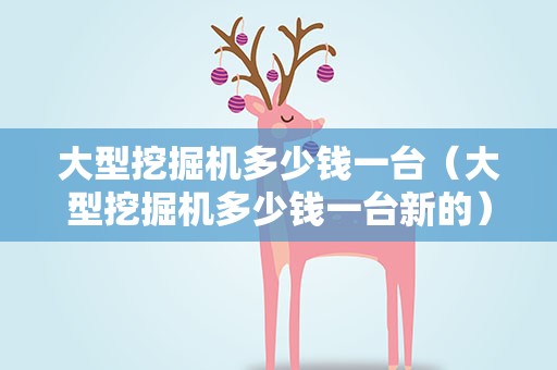 大型挖掘机多少钱一台（大型挖掘机多少钱一台新的）