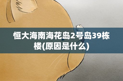 恒大海南海花岛2号岛39栋楼(原因是什么)