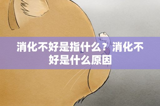 消化不好是指什么？消化不好是什么原因