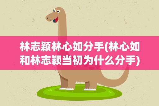林志颖林心如分手(林心如和林志颖当初为什么分手)