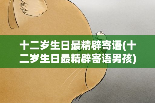 十二岁生日最精辟寄语(十二岁生日最精辟寄语男孩)