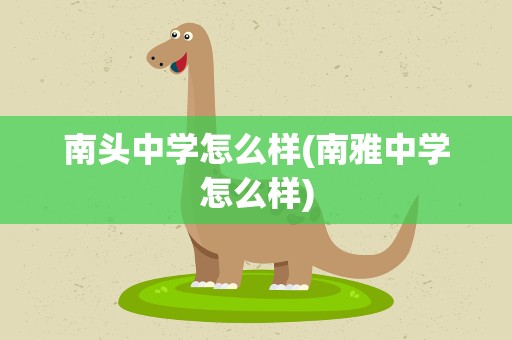 南头中学怎么样(南雅中学怎么样)