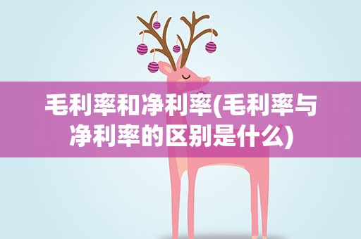 毛利率和净利率(毛利率与净利率的区别是什么)