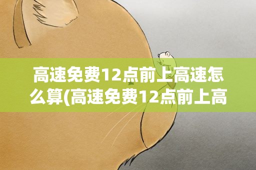 高速免费12点前上高速怎么算(高速免费12点前上高速怎么算卡)