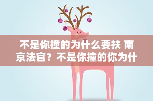 不是你撞的为什么要扶 南京法官？不是你撞的你为什么要扶南京法官
