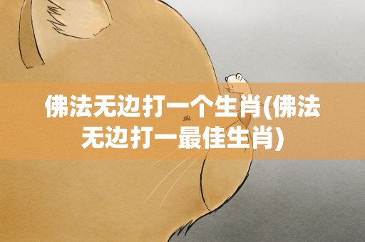 佛法无边打一个生肖(佛法无边打一最佳生肖)