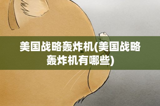 美国战略轰炸机(美国战略轰炸机有哪些)