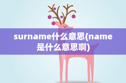 surname什么意思(name是什么意思啊)
