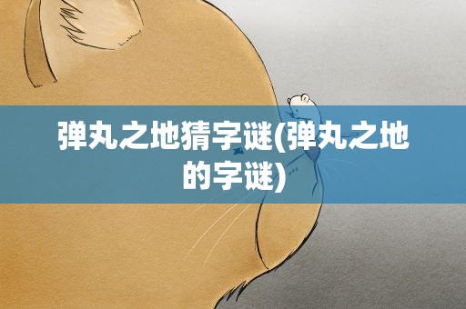 弹丸之地猜字谜(弹丸之地的字谜)