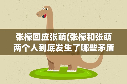 张檬回应张萌(张檬和张萌两个人到底发生了哪些矛盾)