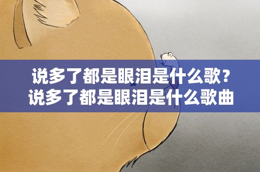 说多了都是眼泪是什么歌？说多了都是眼泪是什么歌曲