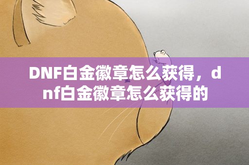 DNF白金徽章怎么获得，dnf白金徽章怎么获得的