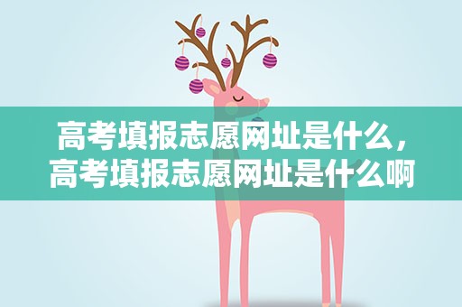 高考填报志愿网址是什么，高考填报志愿网址是什么啊