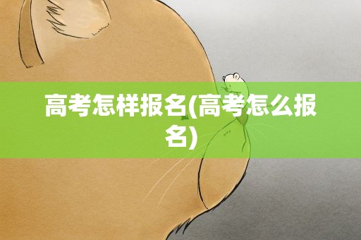 高考怎样报名(高考怎么报名)