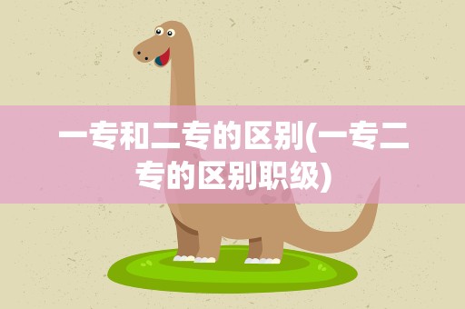 一专和二专的区别(一专二专的区别职级)