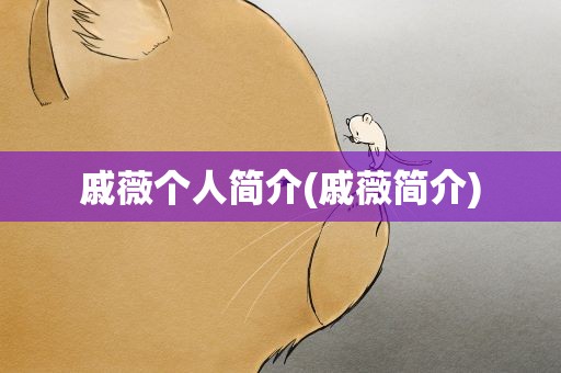 戚薇个人简介(戚薇简介)