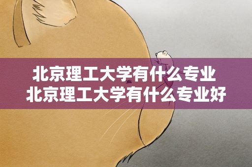 北京理工大学有什么专业 北京理工大学有什么专业好