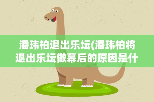 潘玮柏退出乐坛(潘玮柏将退出乐坛做幕后的原因是什么)