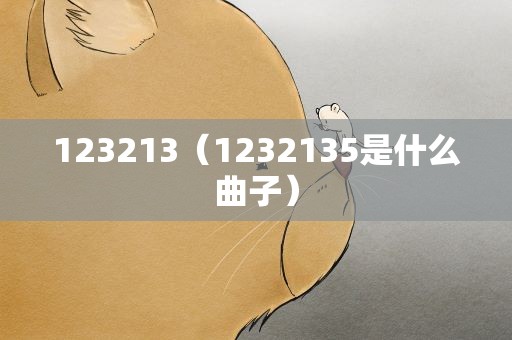 123213（1232135是什么曲子）