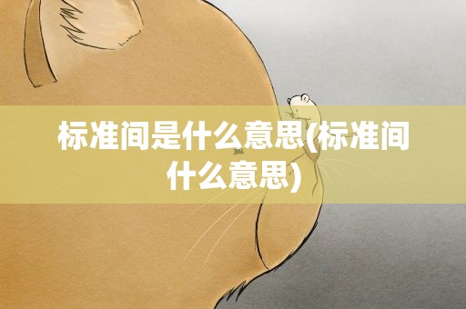 标准间是什么意思(标准间什么意思)