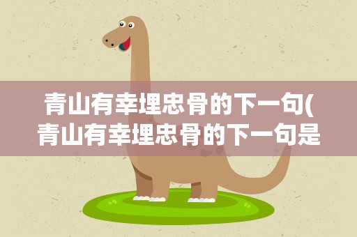 青山有幸埋忠骨的下一句(青山有幸埋忠骨的下一句是什么)