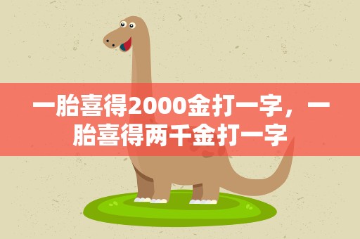 一胎喜得2000金打一字，一胎喜得两千金打一字