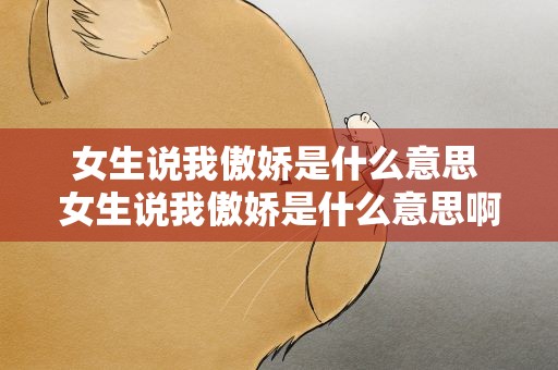 女生说我傲娇是什么意思 女生说我傲娇是什么意思啊