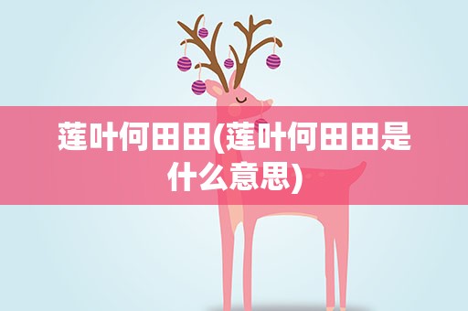 莲叶何田田(莲叶何田田是什么意思)