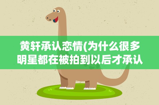 黄轩承认恋情(为什么很多明星都在被拍到以后才承认恋情)