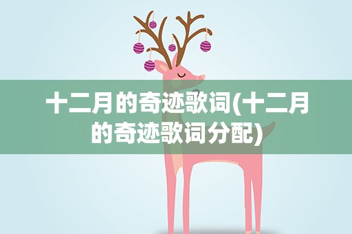 十二月的奇迹歌词(十二月的奇迹歌词分配)