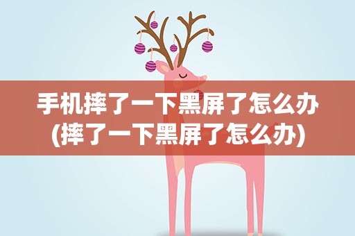 手机摔了一下黑屏了怎么办(摔了一下黑屏了怎么办)