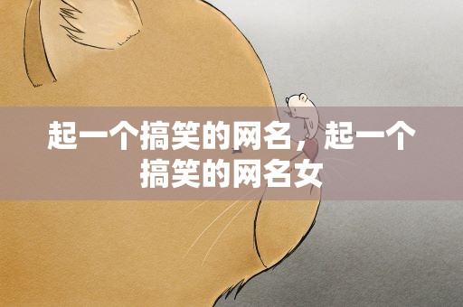 起一个搞笑的网名，起一个搞笑的网名女