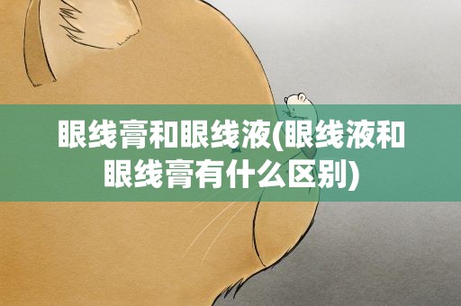 眼线膏和眼线液(眼线液和眼线膏有什么区别)