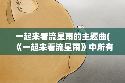一起来看流星雨的主题曲(《一起来看流星雨》中所有歌曲)