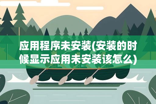 应用程序未安装(安装的时候显示应用未安装该怎么)