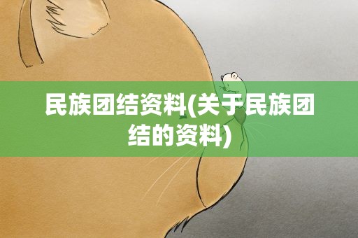 民族团结资料(关于民族团结的资料)