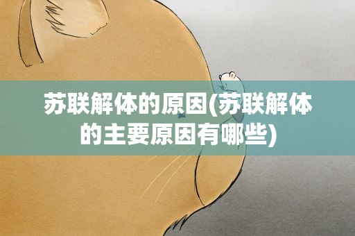 苏联解体的原因(苏联解体的主要原因有哪些)