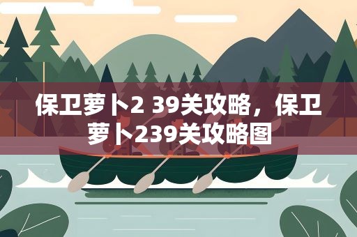保卫萝卜2 39关攻略，保卫萝卜239关攻略图