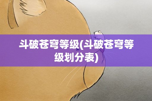 斗破苍穹等级(斗破苍穹等级划分表)