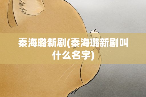 秦海璐新剧(秦海璐新剧叫什么名字)