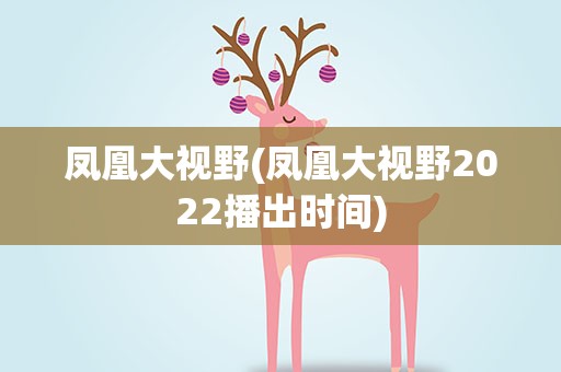 凤凰大视野(凤凰大视野2022播出时间)