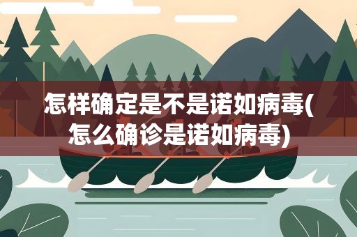 怎样确定是不是诺如病毒(怎么确诊是诺如病毒)