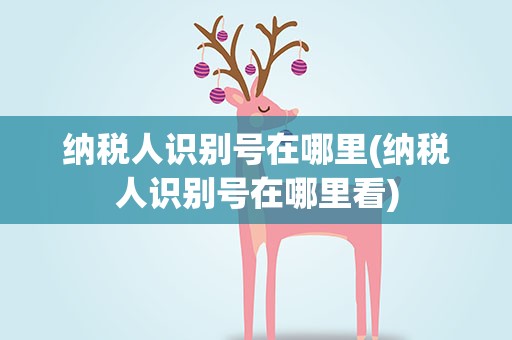 纳税人识别号在哪里(纳税人识别号在哪里看)